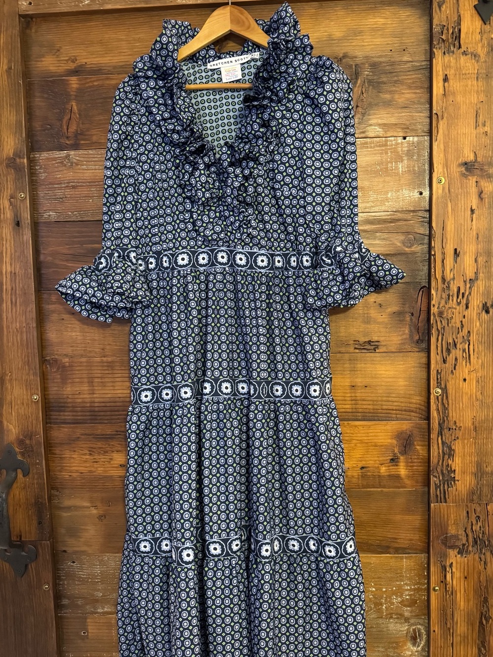 Gretchen Scott Ruffle Midi Dress Size M